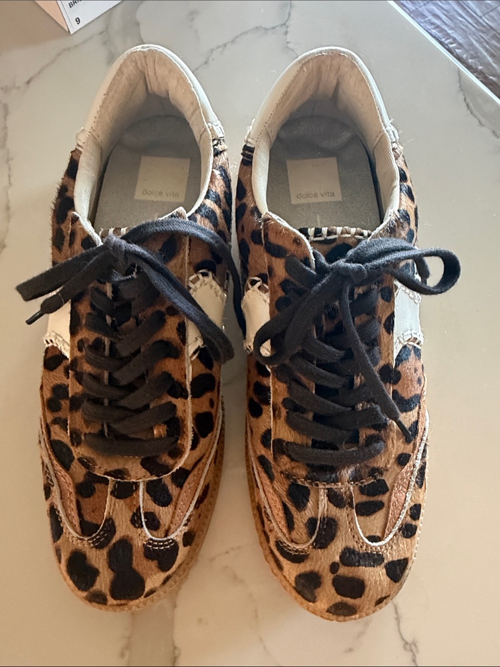 Dolce Vita Leopard-Print Sneakers in Brown and Black